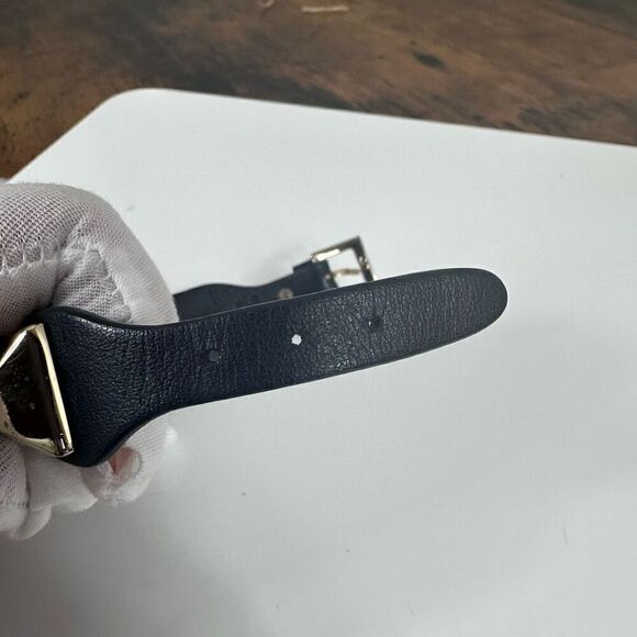 Valentino Garavani Rockstud Leather Bracelet Black Silver Large - Picture 8 of 12